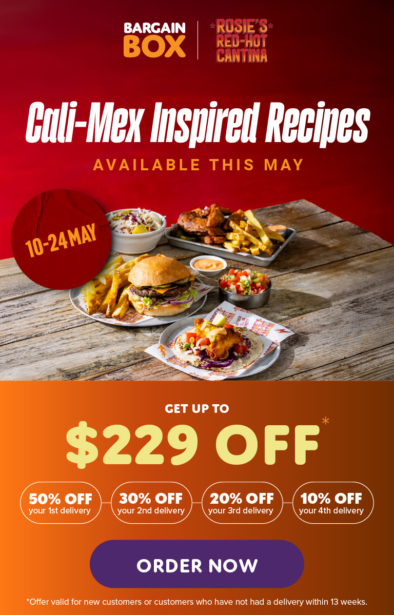 Bargain Box x Rosie's Red Hot Cantina Banner