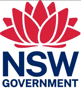 NSW Government logo featuring a red waratah flower above the text 'NSW Government' in dark blue.