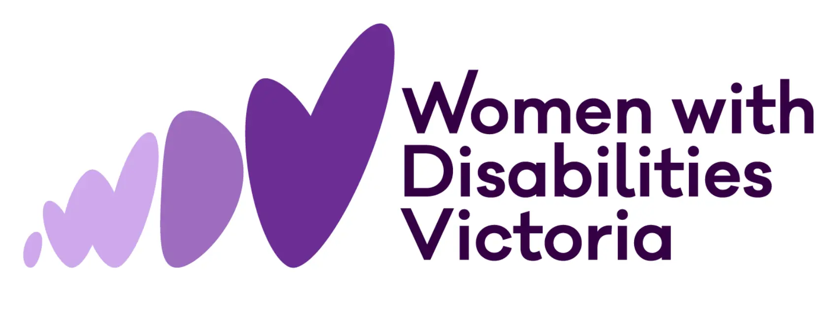 Logo of Women with Disabilities Victoria, featuring the initials WDV in purple shapes next to the organisation's name in bold purple text.