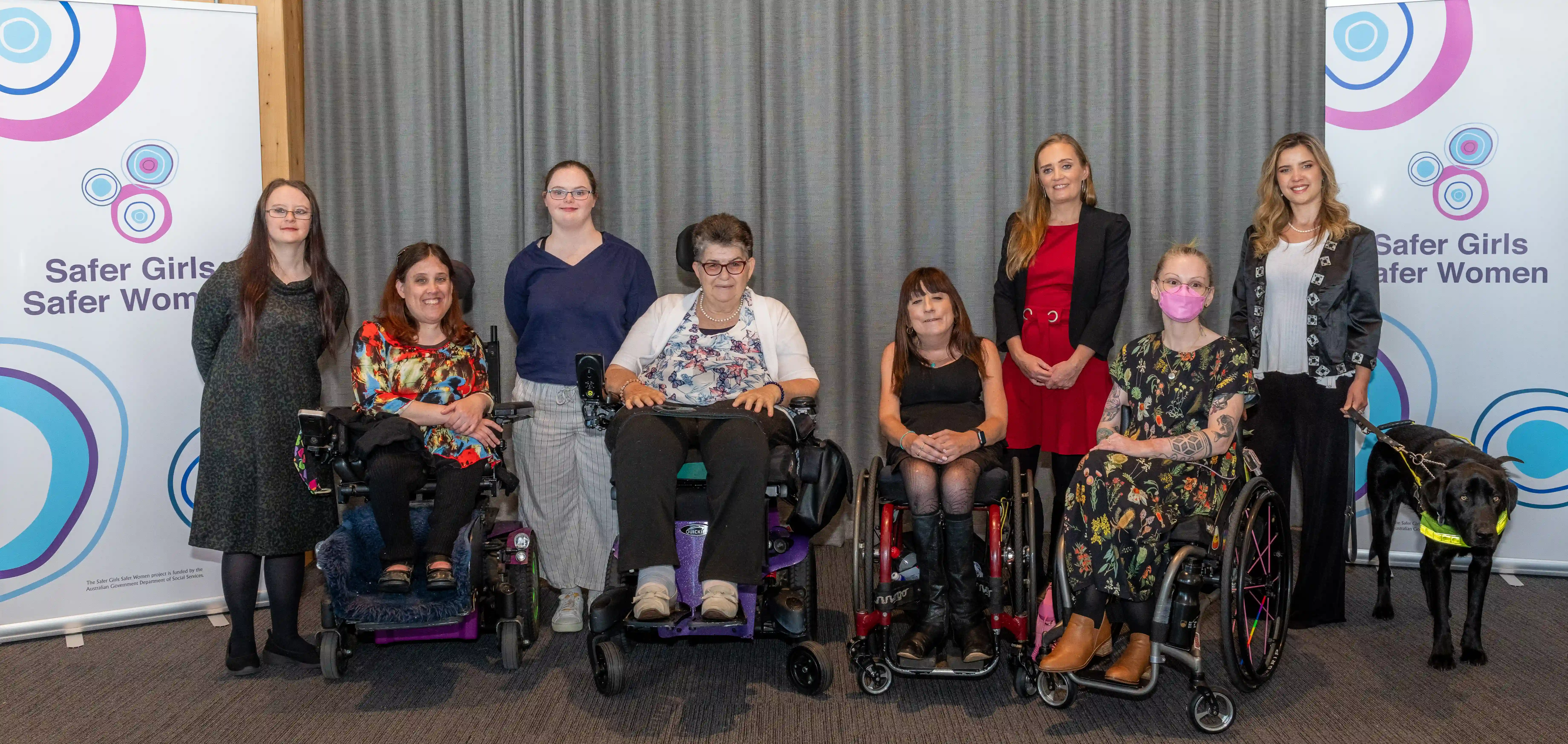  Mel from the Safer Me Safer You team with the speakers of the 2023 Big Meeting in Canberra.