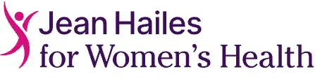 Jean Hailes for Women's Health logo featuring a pink abstract figure next to the organization name in purple text