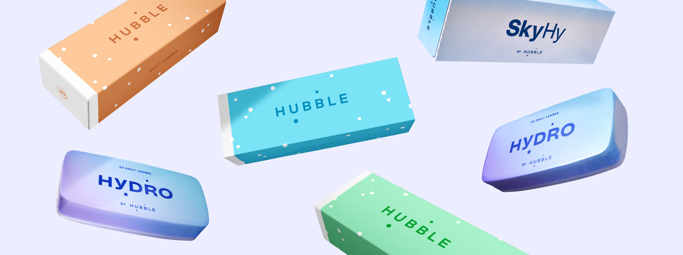 colorful boxes of contact lenses