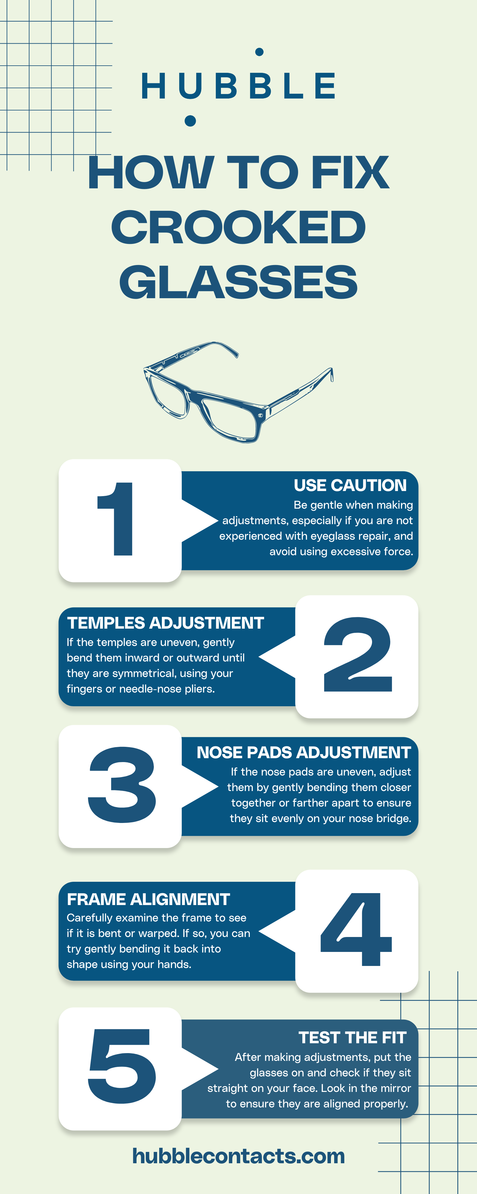 How to Fix Crooked Glasses Infographic