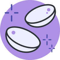 Icon illustrating a pair of daily hydrating contact lenses