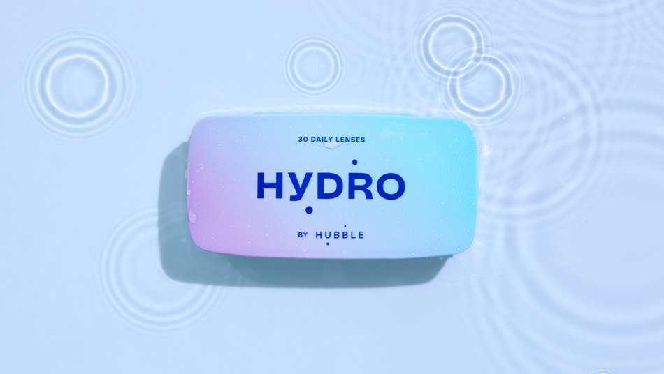 One Box of hydrating Hydro by Hubble Contact Lenses in water
