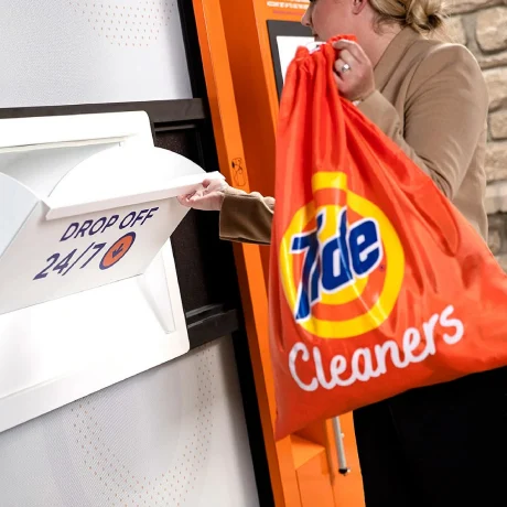 Person dropping off back at a 24 7 drop off