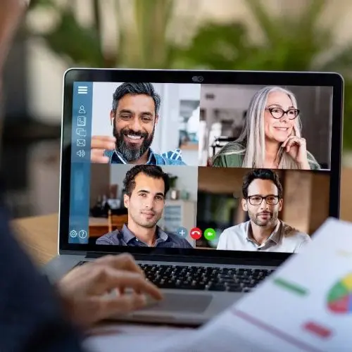 People attending the training via video call