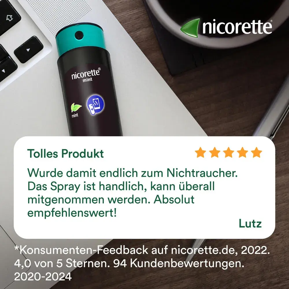 Nicorette Rauchspray - Top Beispiel Bewertung von einem Kunden