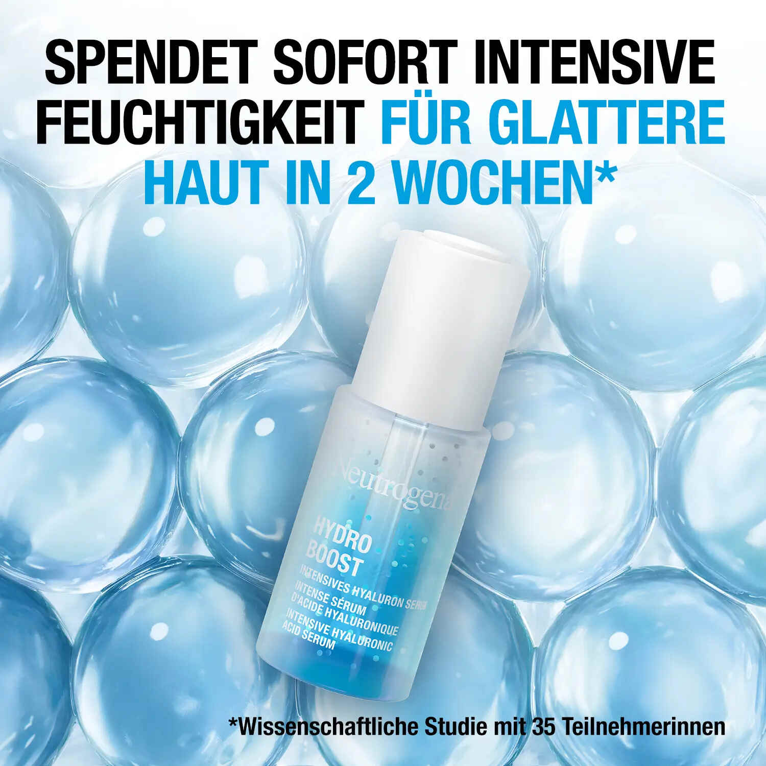 Hydro Boost – Spendet sofort intensive Feuchtigkeit für glattere Haut in 2 Wochen (nach einer wissenschaftlichen Studie mit 35 Teilnehmer:innen)