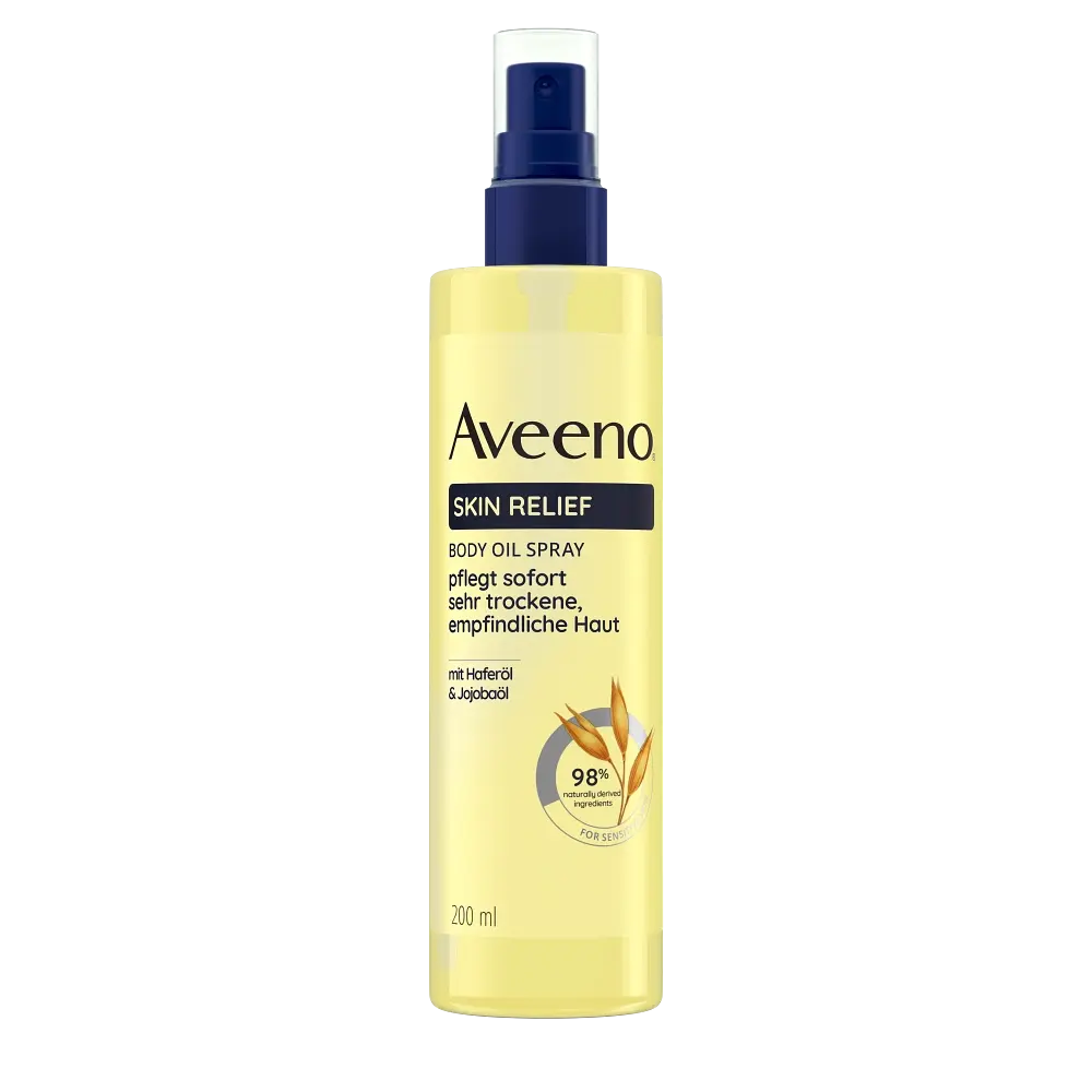 Aveeno® Skin Relief Körperöl-Spray – pflegt sehr trockene und empfindliche Haut sofort, klinisch erwiesen, intensiv feuchtigkeitsspendend