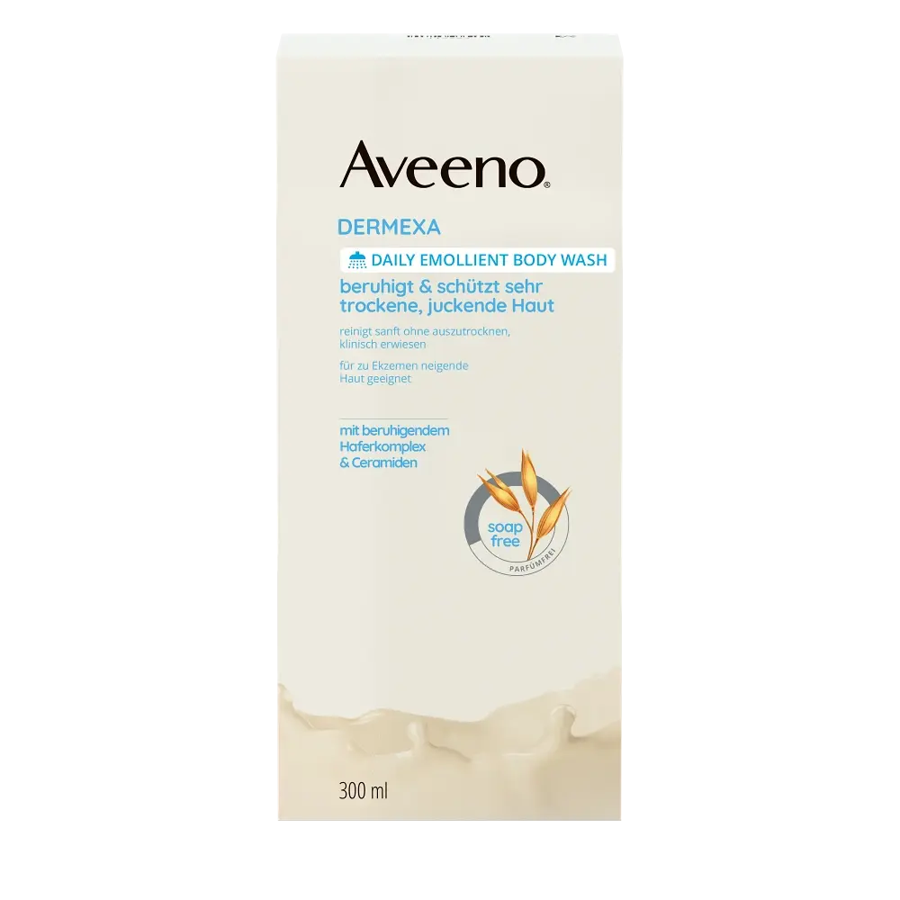 Aveeno® Dermexa Emollientien Duschcreme, parfümfrei – Verpackung Vorderseite