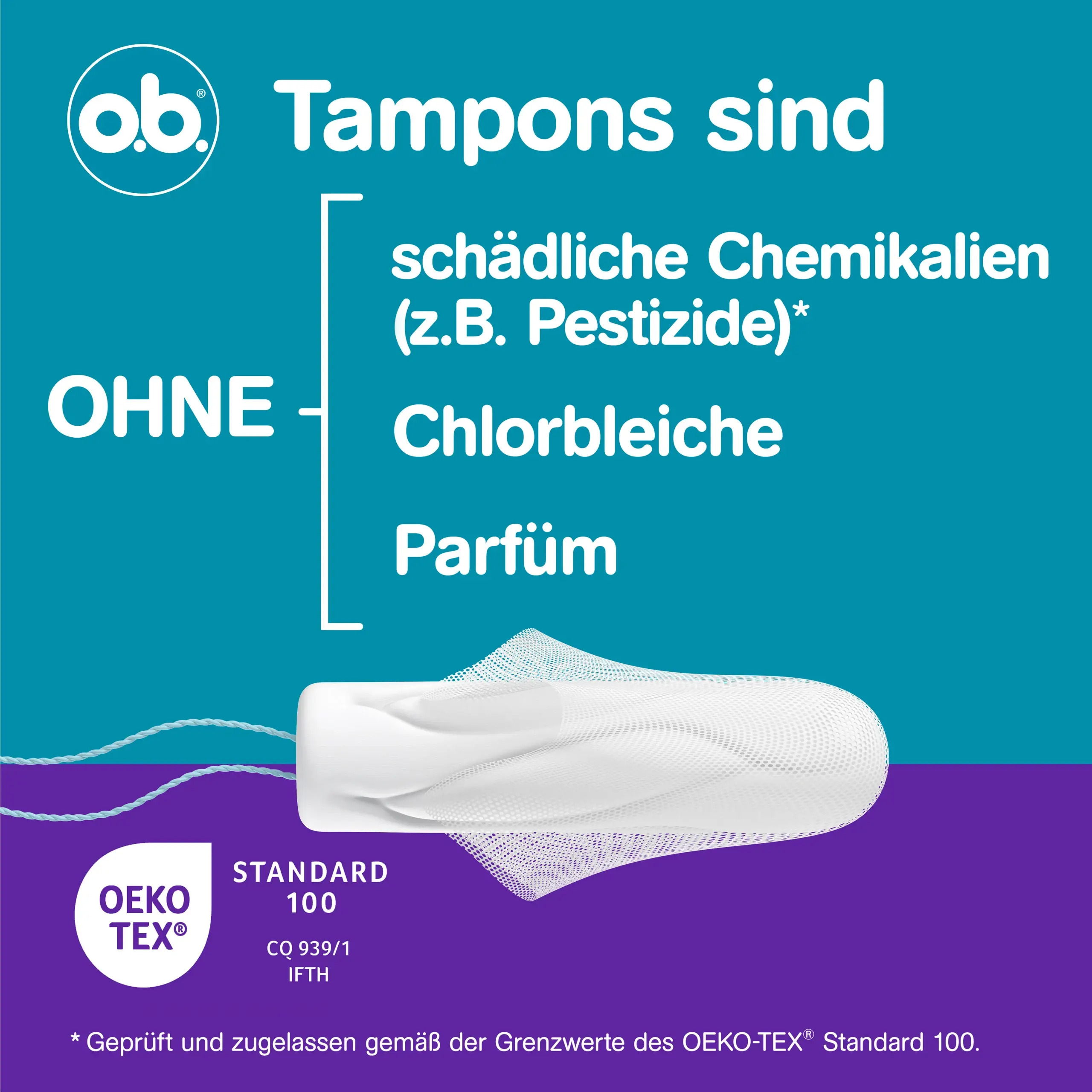 o.b. ® ExtraProtect Normal- ohne schädliche Chemikalien, Chlorbleiche, Parfüm