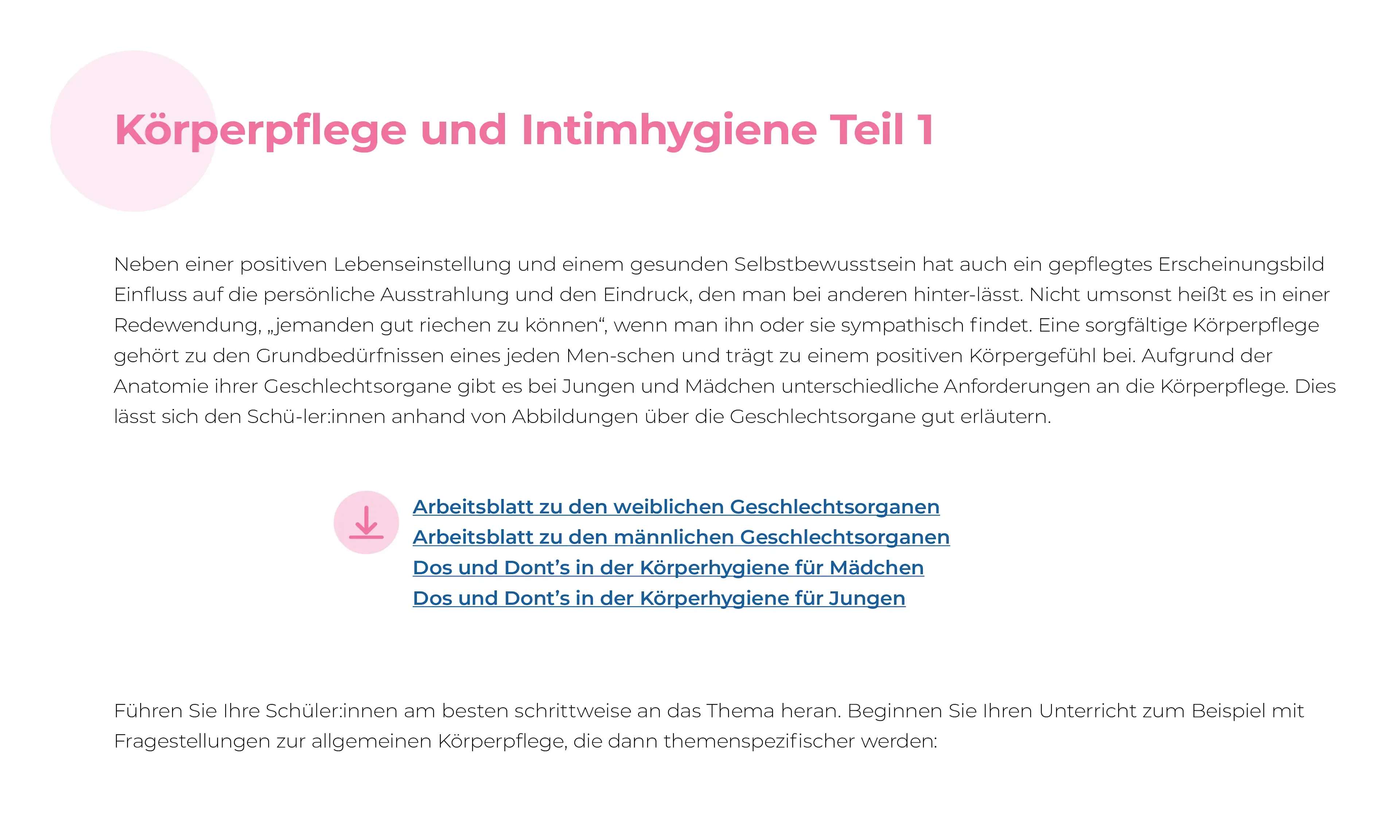 Heranführung ans Thema