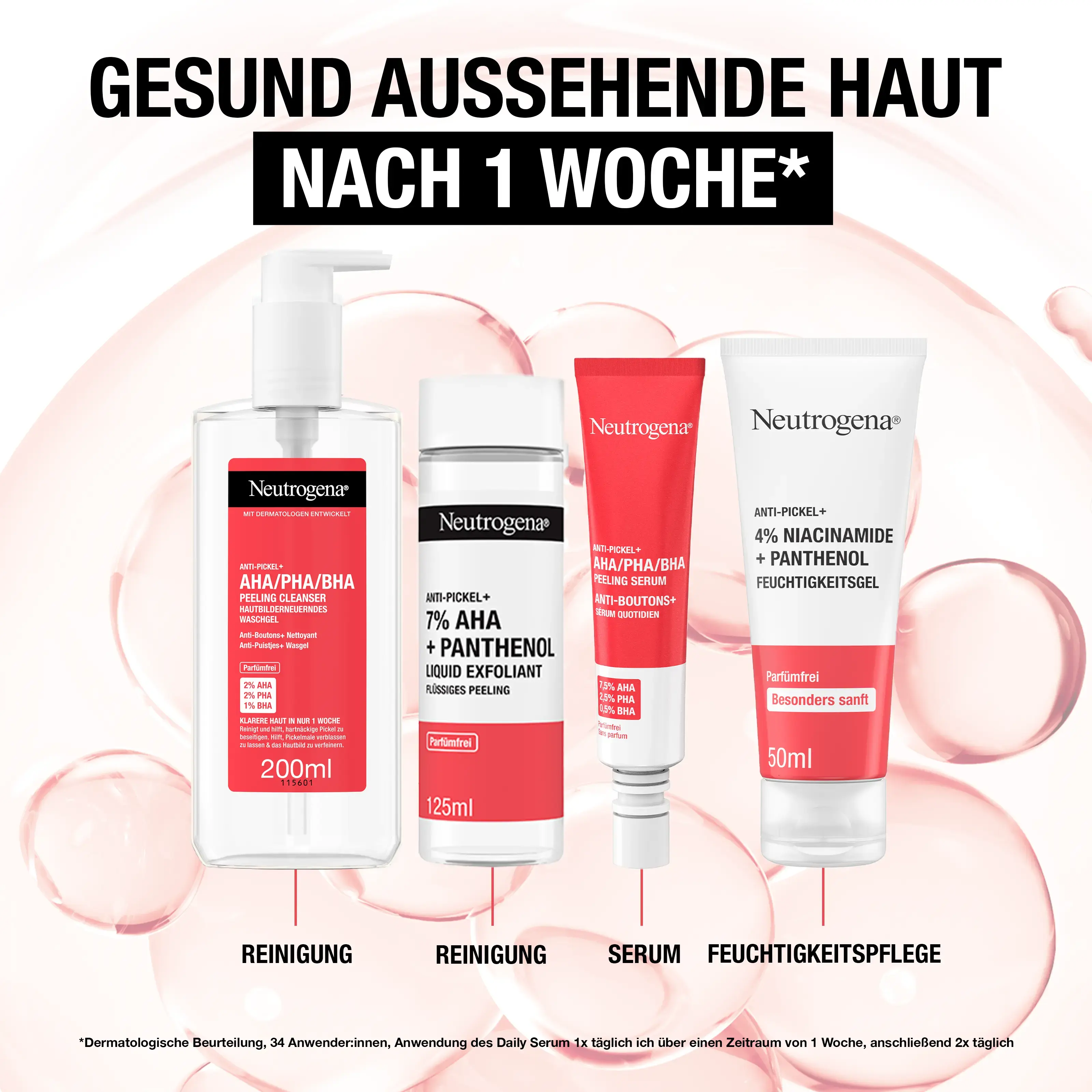 Gesund aussehende Haut nach 1 Woche