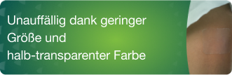 Unabhängig dank geringer Größe und halb-transparenter Farbe