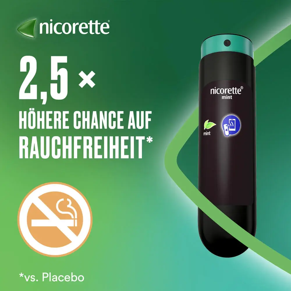 Nicorette - 2.5 mal höhere Chance auf Rauchfreiheit* - *vs. Placebo