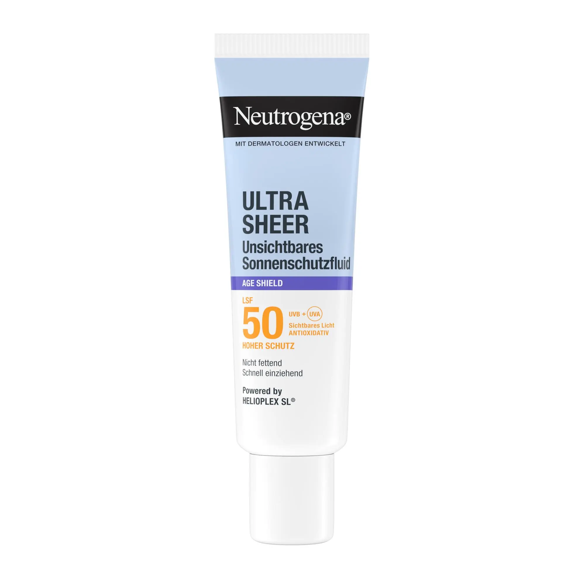 Neutrogena Ultra Sheer Age Shield Sonnenschutzfluid Packshot ohne Verpackung