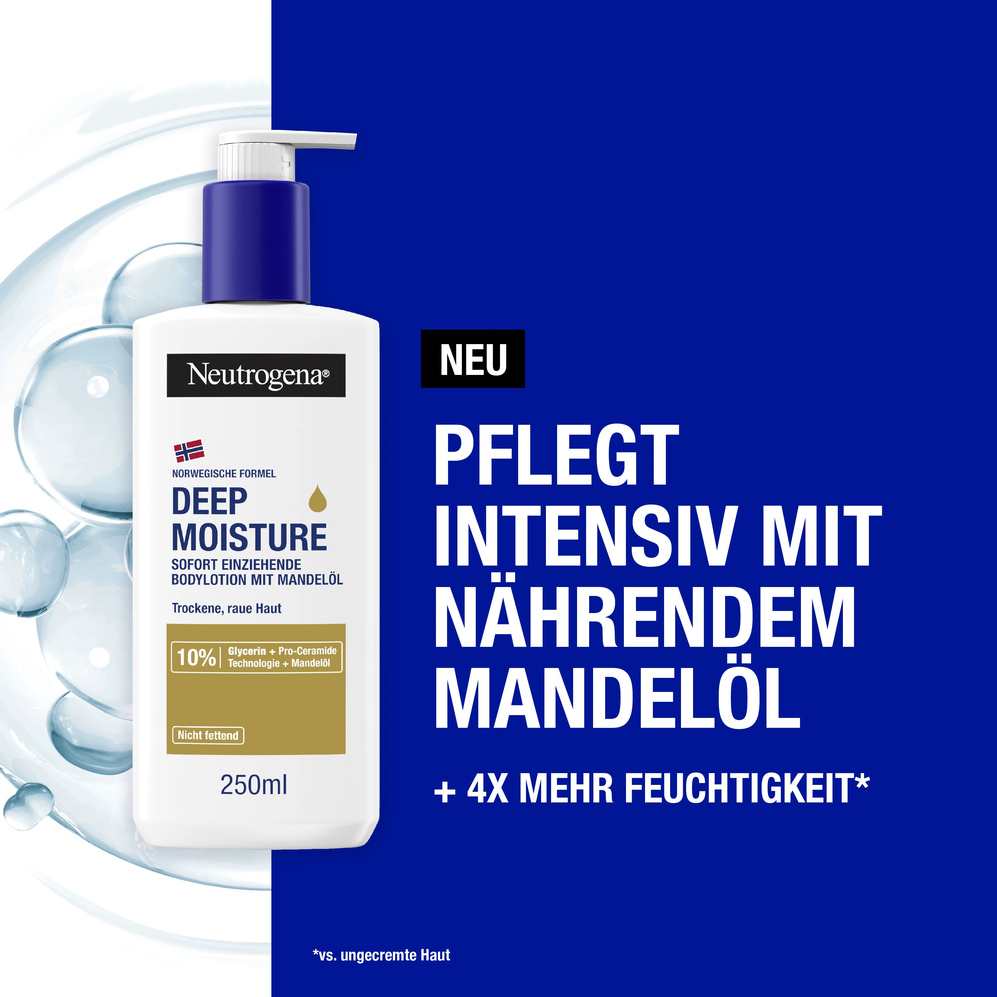 Pflegt intensiv mit nährendem Mandelöl + 4x mehr Feuchtigkeit