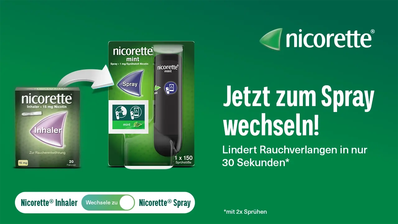 Wechsle vom nicorette® Inhaler zum nicorette® Spray 