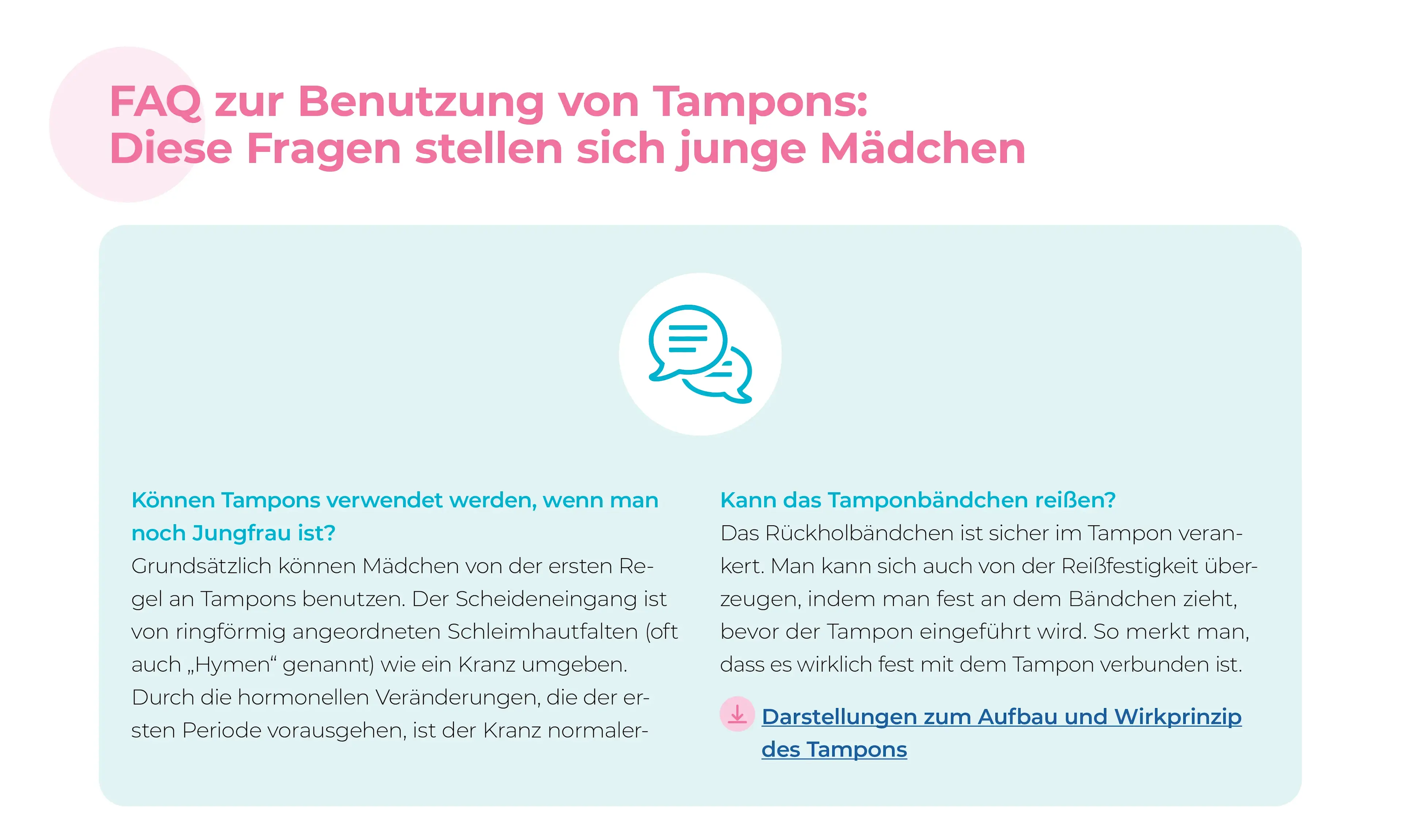FAQ zur Tamponverwendung