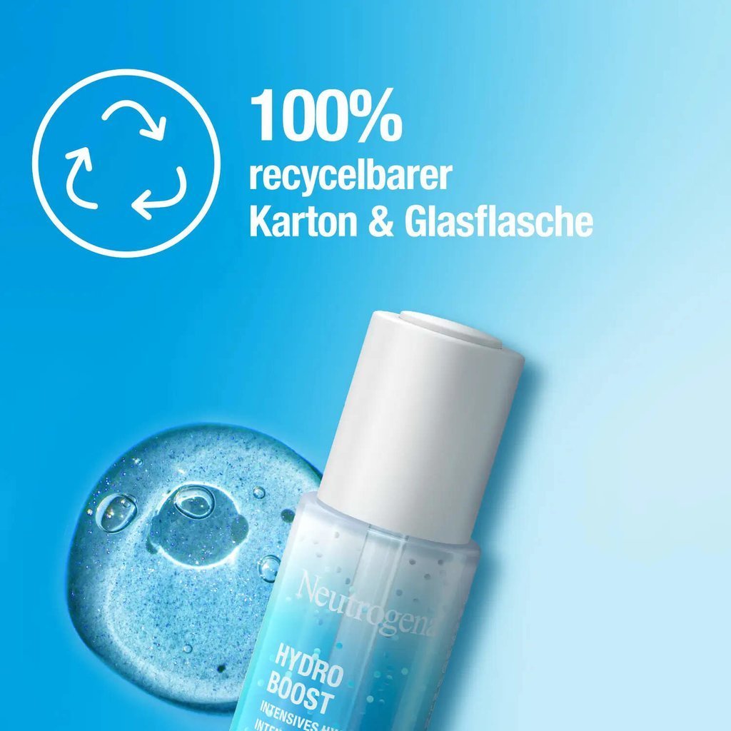 Hyaluron Serum  – 100% recyclebarer Karton und Glasflasche.