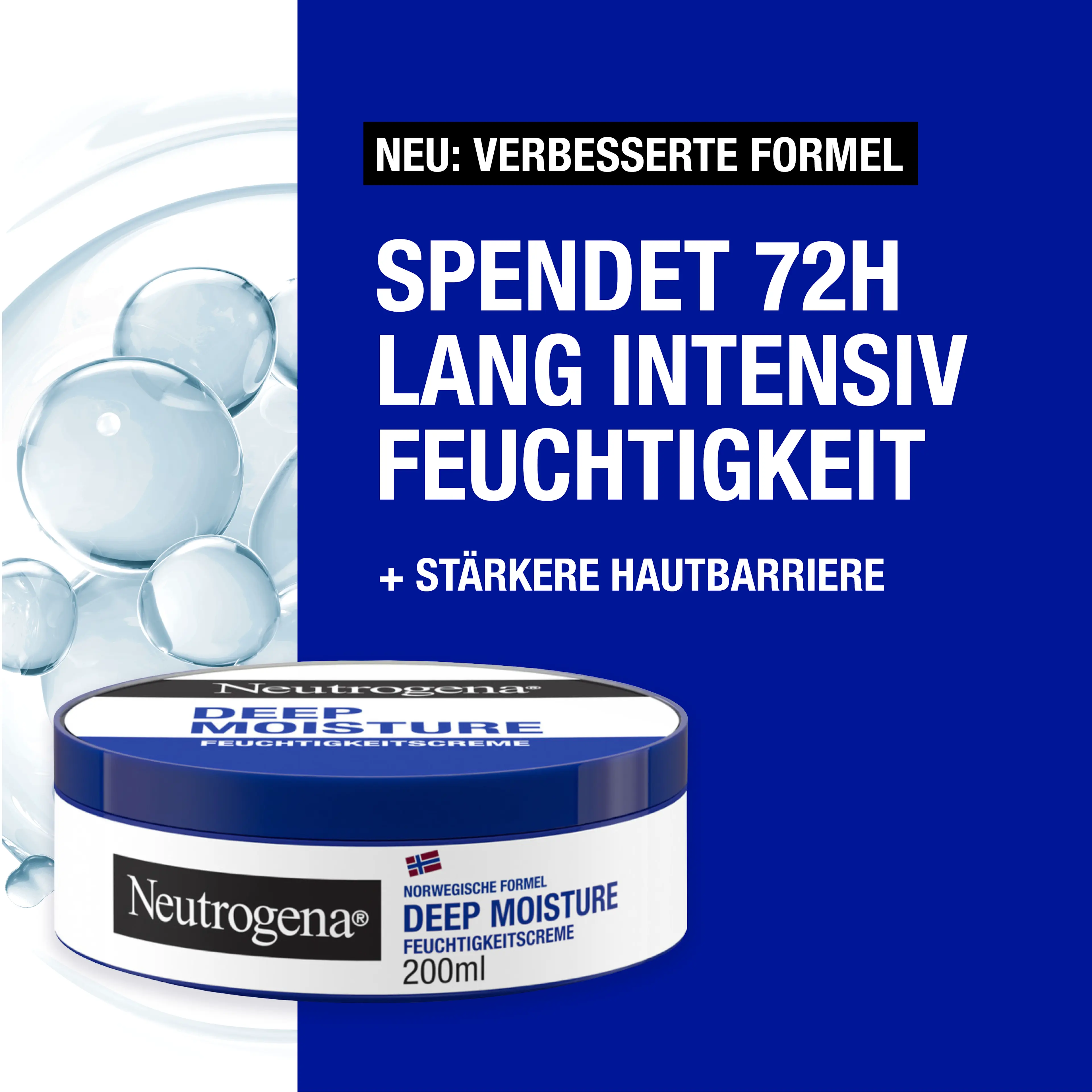 spendet 72h lang intensiv Feuchtigkeit + stärkere Hautbarriere