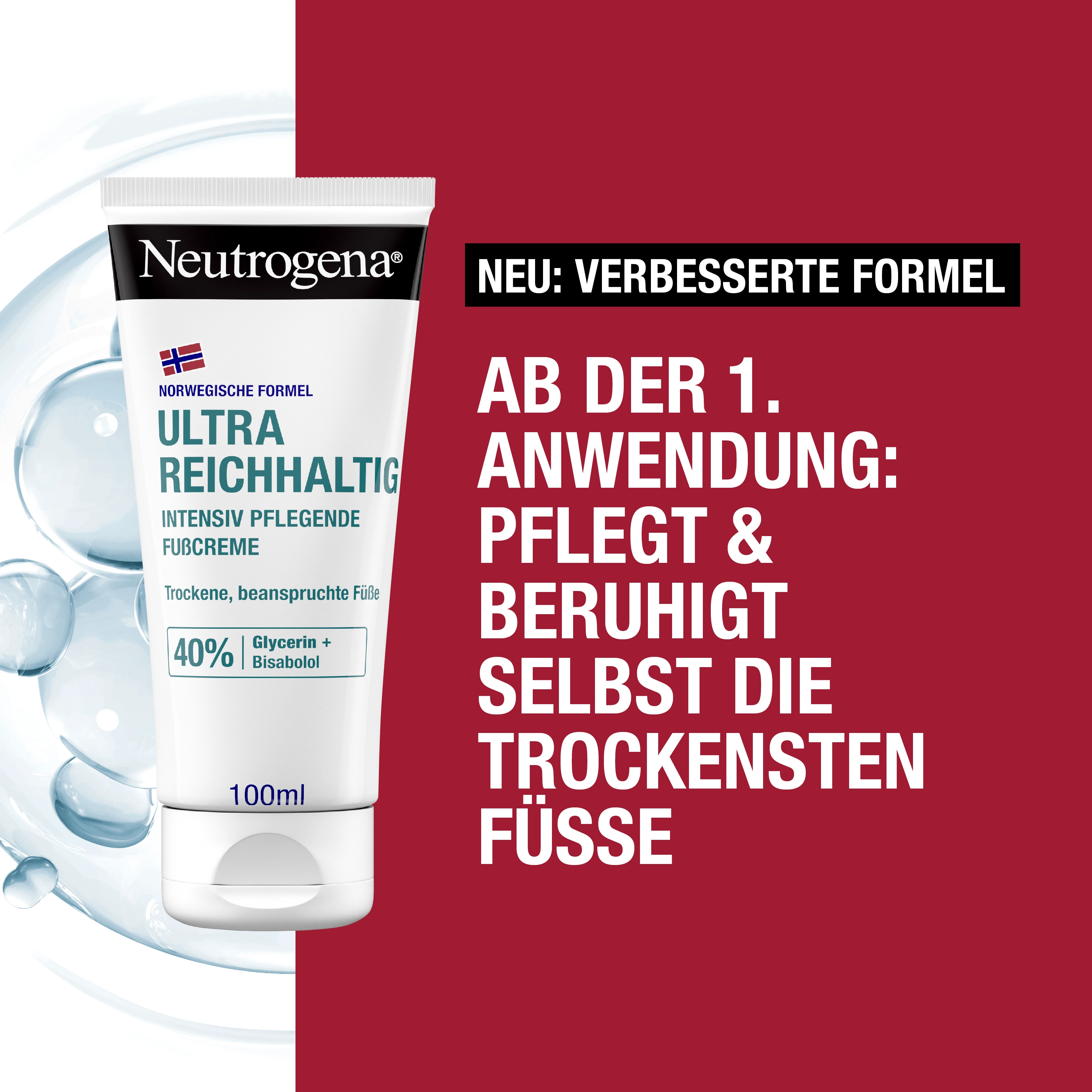 Ab der 1. Anwendung: Pflegt und beruhigt selbst die trockensten Füsse