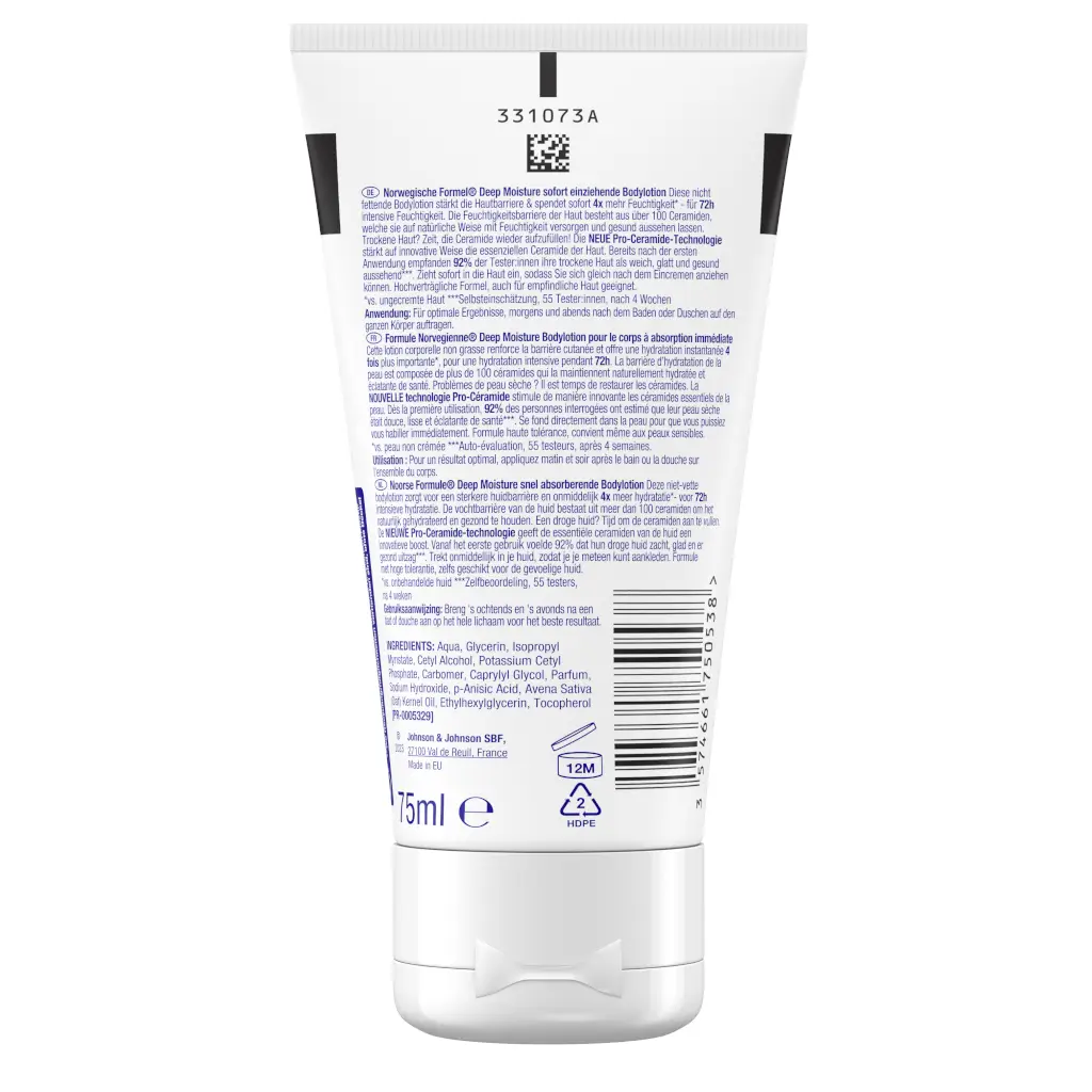 Deep Moisture Bodylotion 75ml Packshot Rückansicht