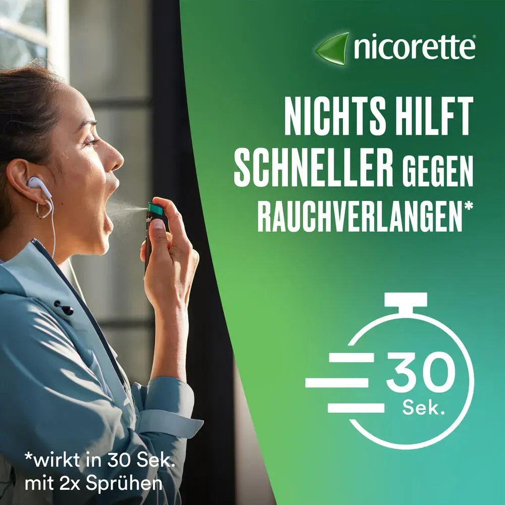 Nicorette - wirkt in 30 Sekunden mit zwei mal sprühen