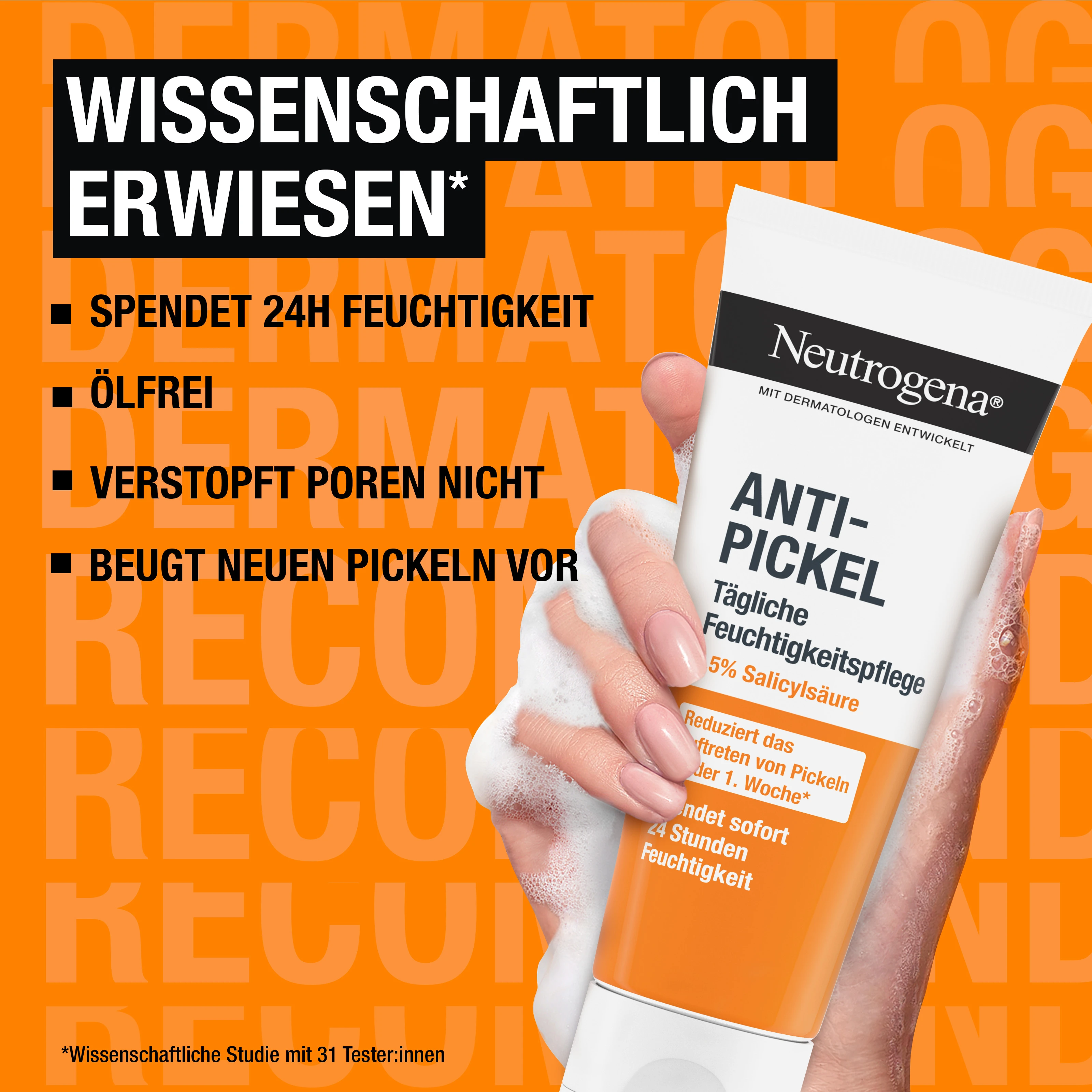 Wissenschaftlich erwiesen. Spendet 24h Feuchtigkeit, Ölfrei, verstopft Poren nicht, beugt neuen Pickeln vor