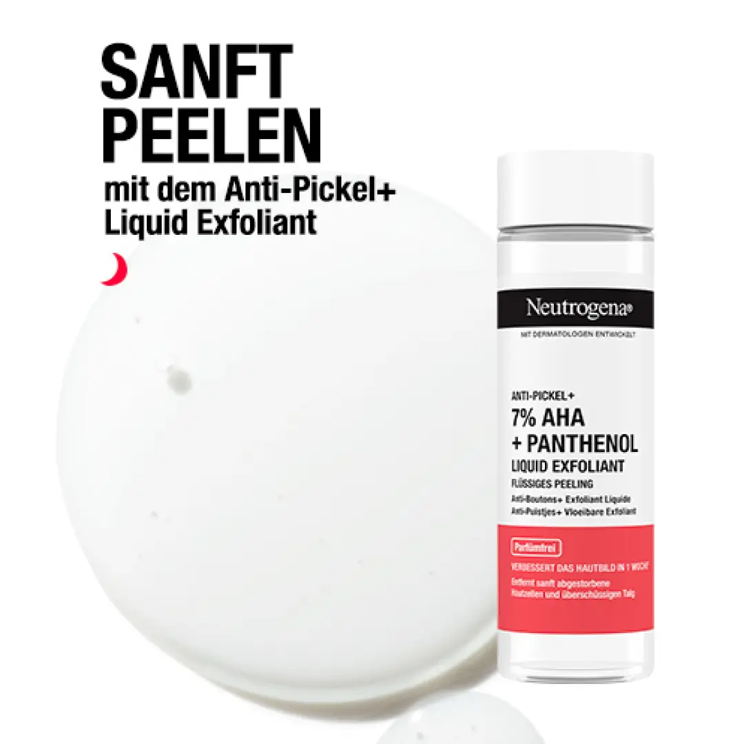 Sanft peelen mit dem Anti-Pickel+ Liquid Exfoliant. 