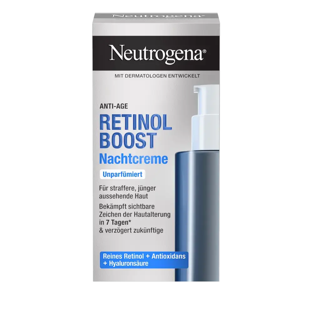 Packshot Neutrogena® Retinol Boost Nachtcreme Packungsvorderseite