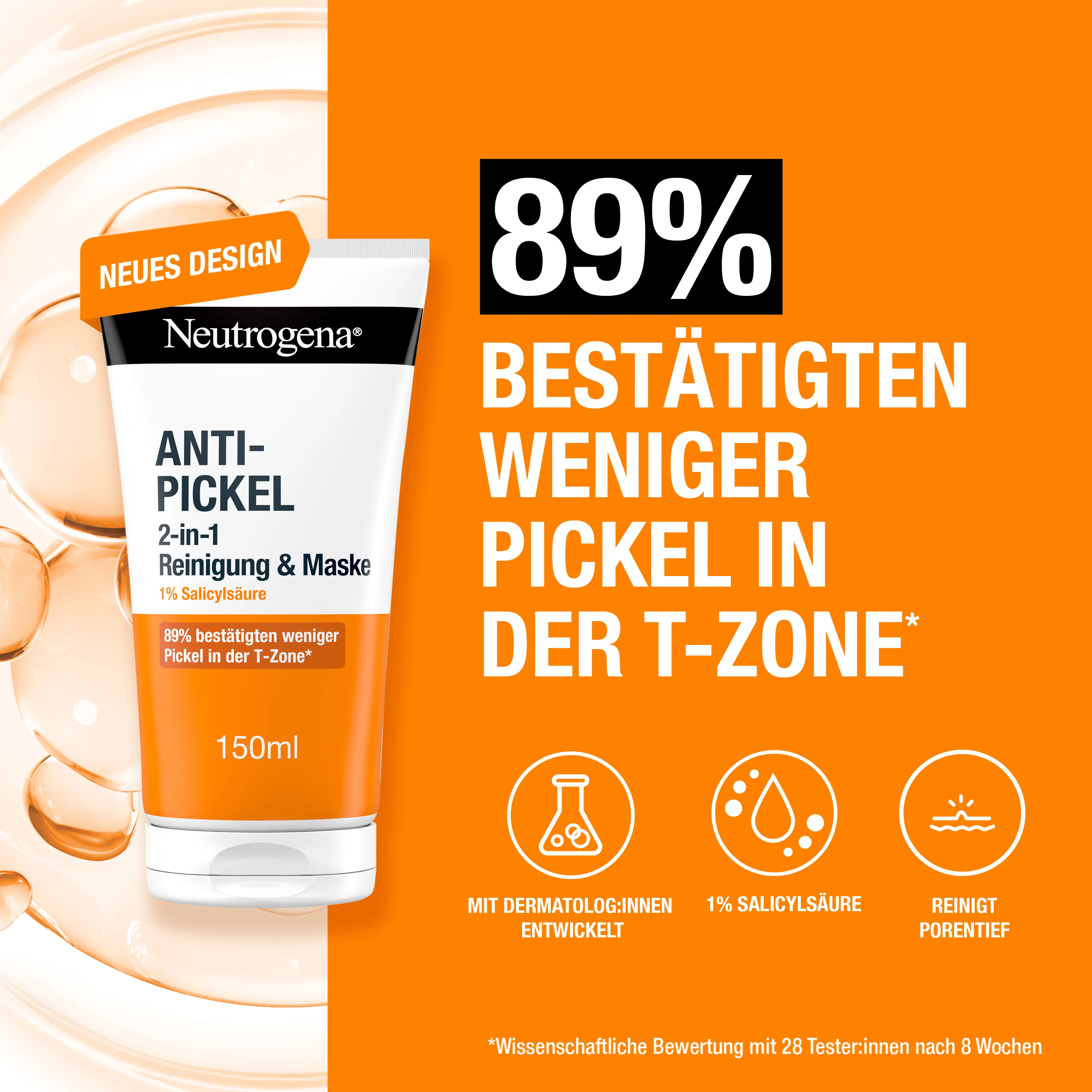 89% bestätigen weniger Pickel in der T-Zone