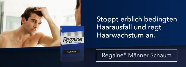 Regaine Männer Schaum – Stoppt erblich bedingen Haarausfall und regt Haarwachstum an.