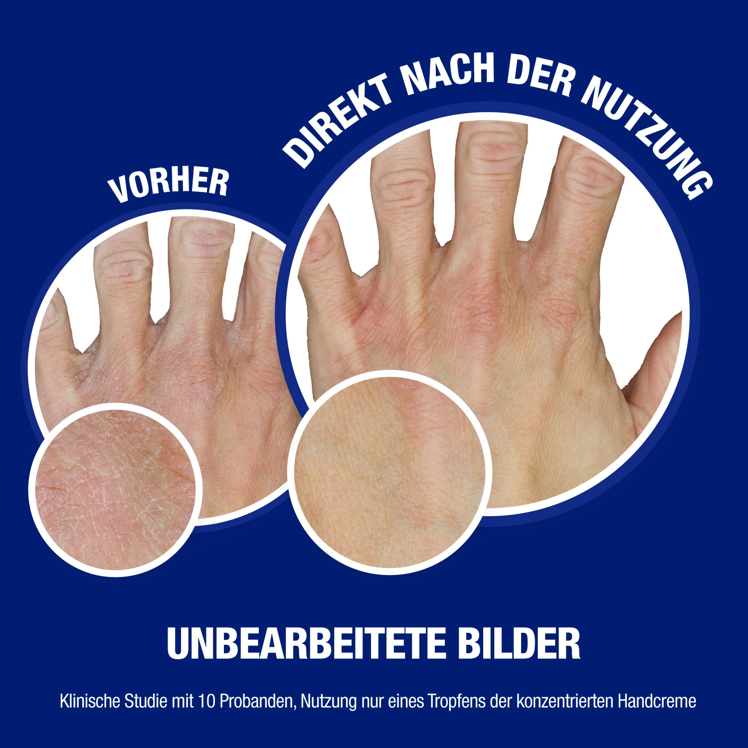unbearbeitete Bilder vorher und direkt nach der Nutzung