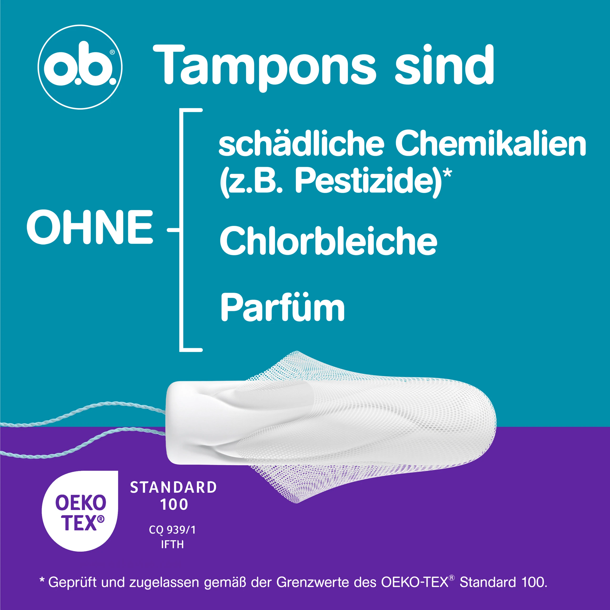 o.b. ® ExtraProtect Super Plus- ohne schädliche Chemikalien, Chlorbleiche, Parfüm