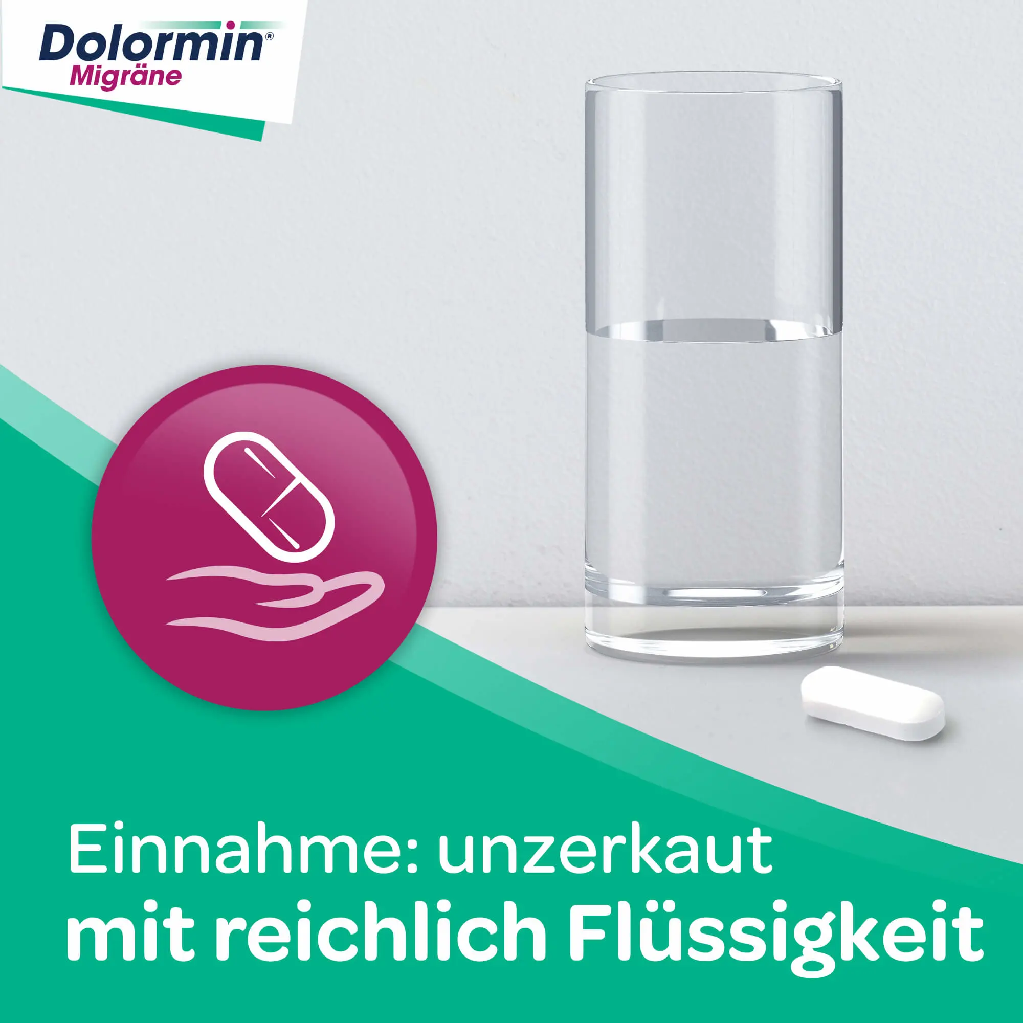 Dolormin Migräne - Einnahme: unzerkaut mit reichlich Flüssigkeit