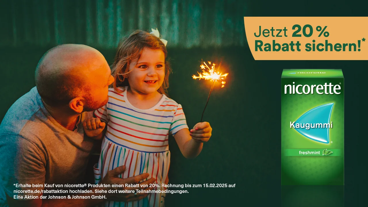 Neujahrsaktion: Jetzt 20% Rabatt auf nicorette Produkte sichern!