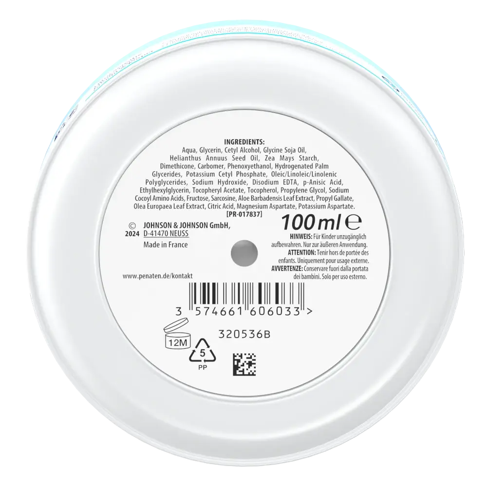 Penaten® Ultra Sensitiv Pflegecreme Gesicht & Körper – Rückseite