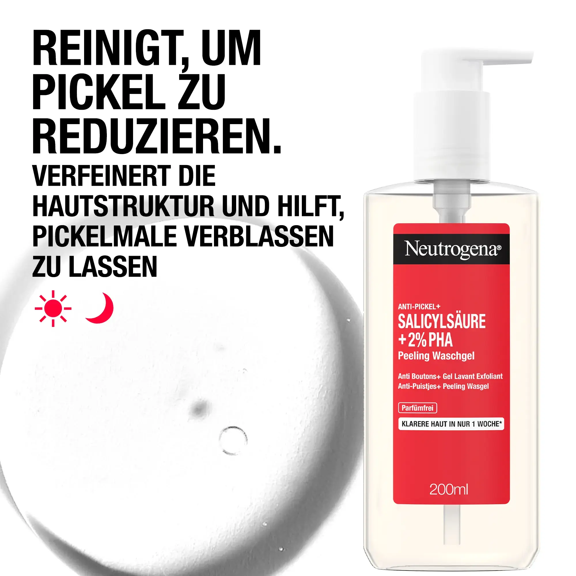 Reinigt um Pickel zu reduzieren