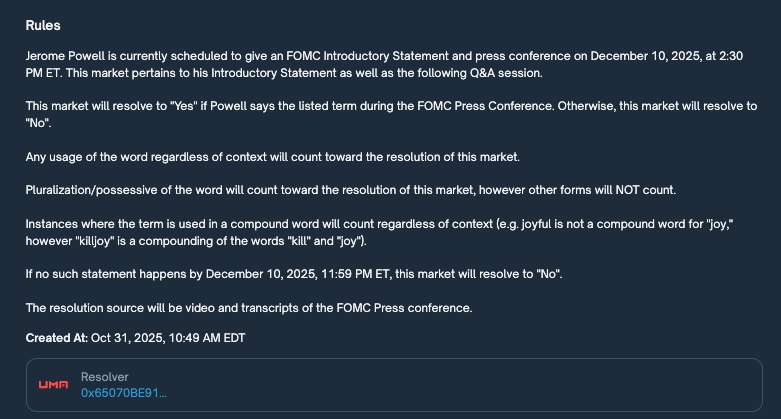 13 Prediction market rules