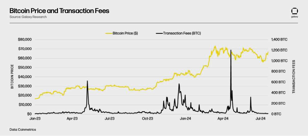 Bitcoin Price and Transaction Fees - Chart