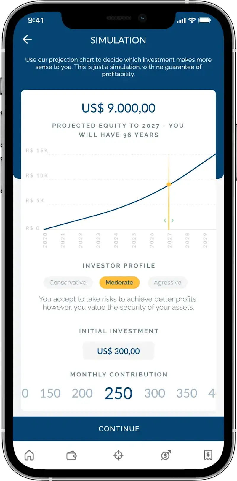 Photo of a smartphone showing the EQI app.