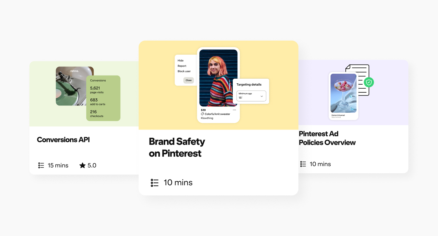 Thumbnail images of the new available courses.