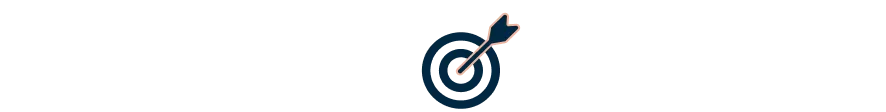 Et ikon med en pil, der rammer plet på en målskive
