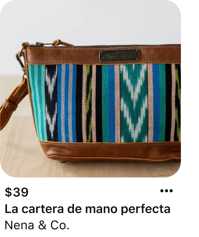 Pin de una cartera de mano multicolor de la marca Nena & Co. En la descripción pone: La cartera de mano perfecta. 