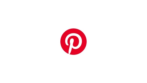 A red Pinterest logo on a white background