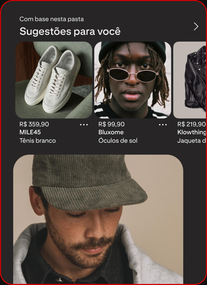 Uma pasta do Pinterest mostra recomendações personalizadas de produtos para moda urbana masculina