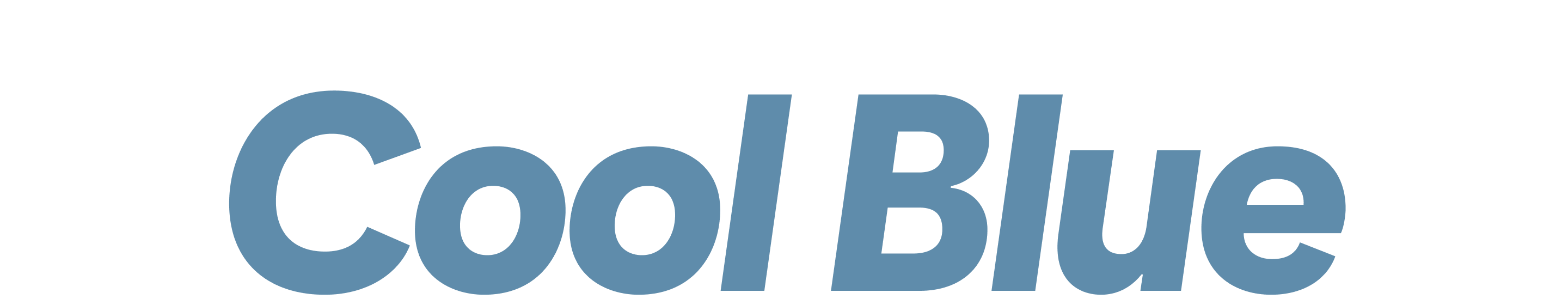 Der Begriff „Cool Blue“ wird in fetter hellblauer Schrift angezeigt. 