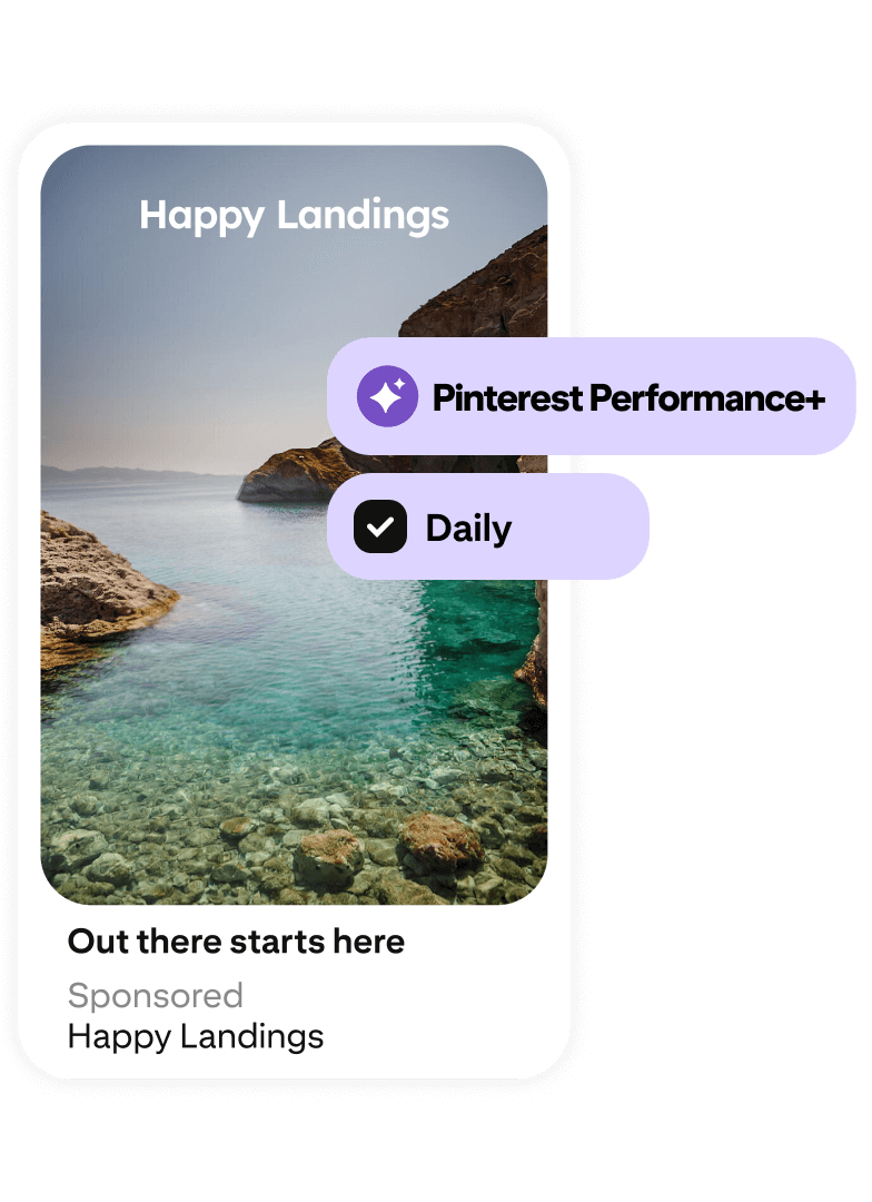 Reklama turystyczna przedstawiająca zatoczkę plażową z krystalicznie czystą wodą